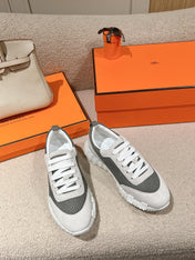 MAINLAND SNEAKER IN PALE GRAY SUEDE AND SMOKE GRAY BREATHABLE MESH FABRIC