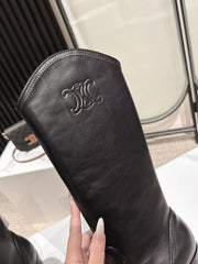 CELINE 25S HIGH BOOTS FOR FALL AND WINTER 45MM IN BLACK CALFSKIN