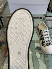 WALK'N PLATFORM SNEAKER IN CAMEL BEIGE MIX BLACK EMBROIDERED FABRIC