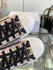 WALK'N PLATFORM SNEAKER BEIGE AND BLACK CANNAGE TWEED