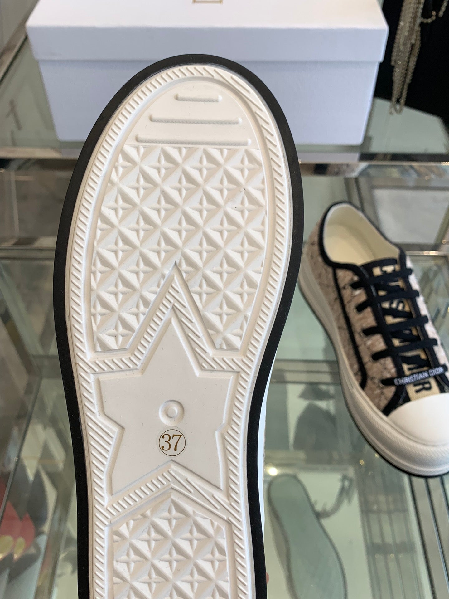 WALK'N PLATFORM SNEAKER BEIGE AND BLACK CANNAGE TWEED