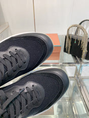 SNEAKER IN BLACK CANVAS MIX SUEDE WITH LAMBSKIN