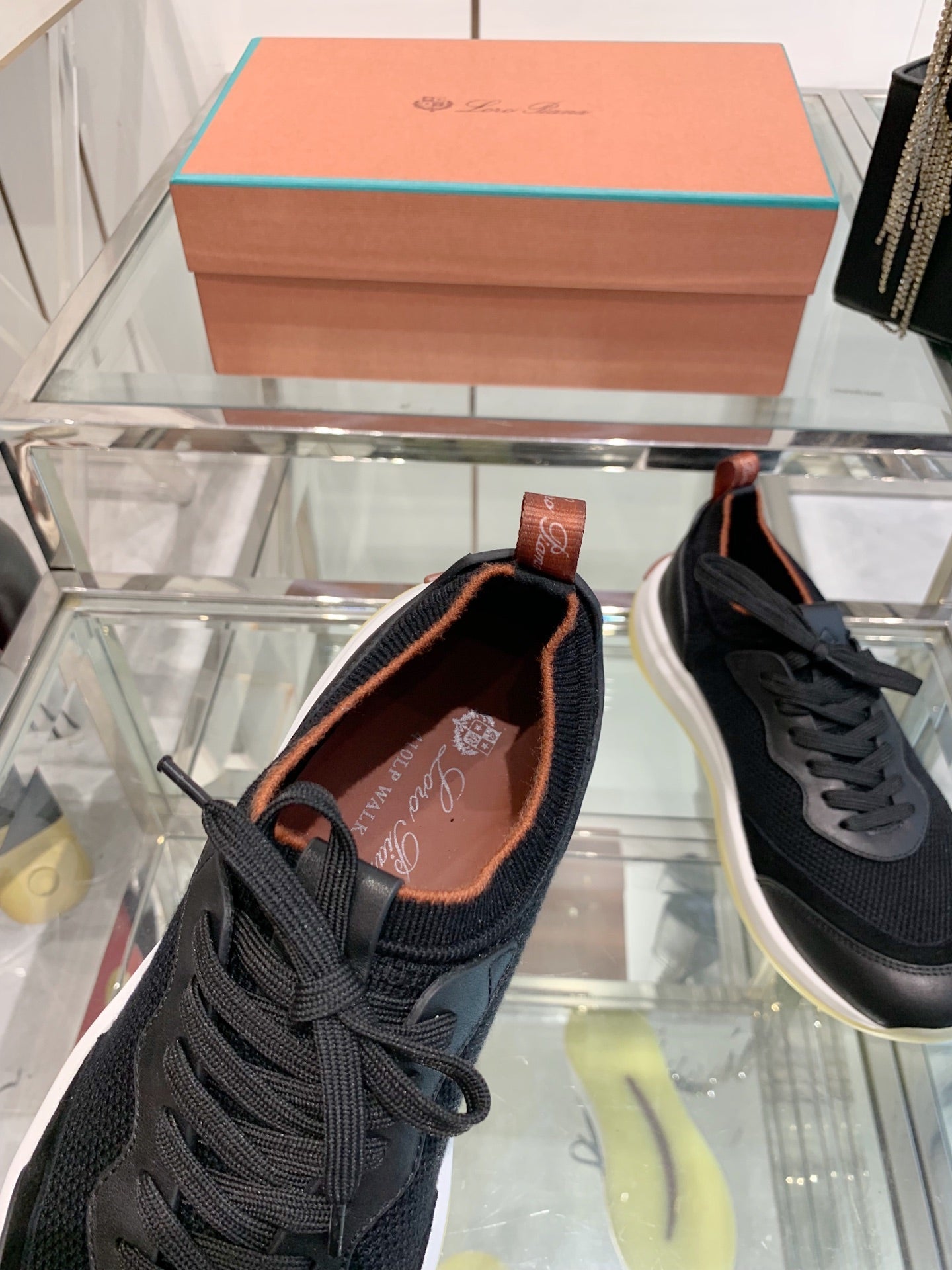 SNEAKER IN BLACK CANVAS MIX SUEDE WITH LAMBSKIN