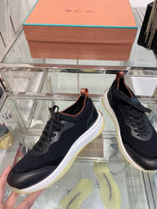 SNEAKER IN BLACK CANVAS MIX SUEDE WITH LAMBSKIN