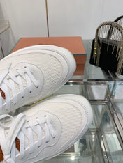 SNEAKER IN WHITE CANVAS MIX SUEDE WITH LAMBSKIN