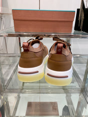 SNEAKER IN BURNT ORANGE CANVAS MIX SUEDE WITH LAMBSKIN