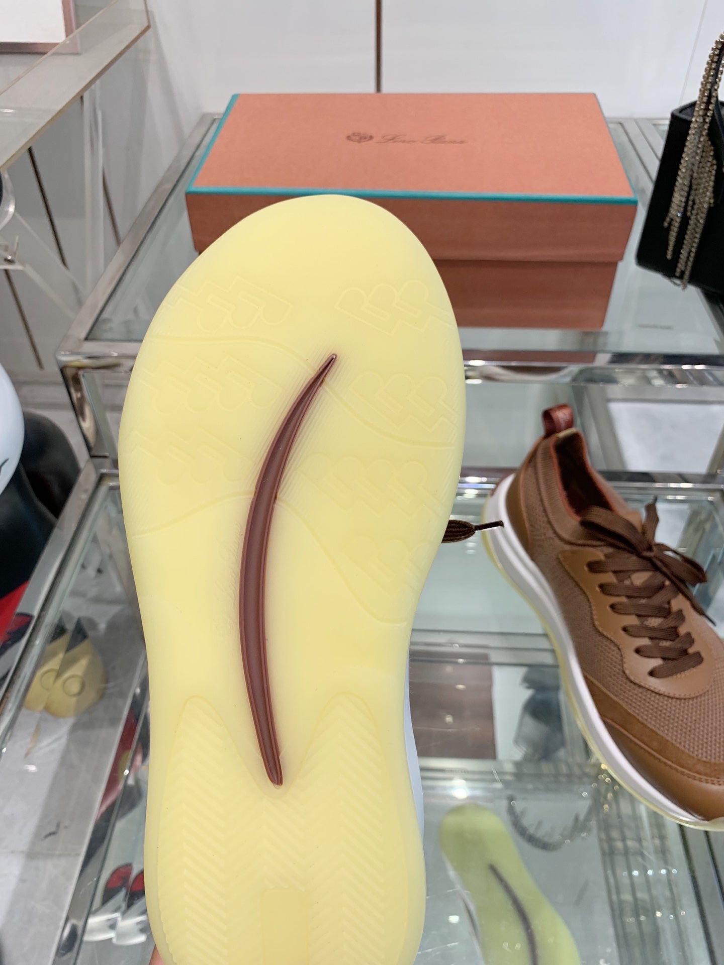 SNEAKER IN BURNT ORANGE CANVAS MIX SUEDE WITH LAMBSKIN