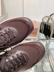 SNEAKER IN MAHOGANY RED CANVAS MIX SUEDE WITH LAMBSKIN