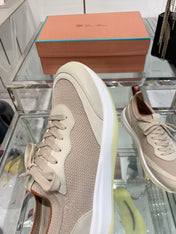 SNEAKER IN LIGHT PINK CANVAS MIX SUEDE WITH LAMBSKIN