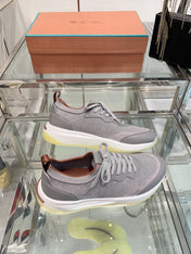 SNEAKER IN GRAY CANVAS MIX SUEDE WITH LAMBSKIN