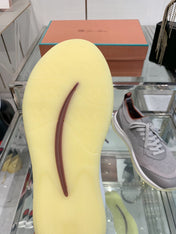 SNEAKER IN GRAY CANVAS MIX SUEDE WITH LAMBSKIN