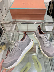 SNEAKER IN GRAY CANVAS MIX SUEDE WITH LAMBSKIN