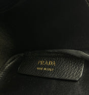 PRADA 25S TOTE MINI BAG 18 IN BLACK CALFSKIN GOLD HARDWRE