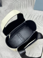 PRADA 25S TOTE MINI BAG 18 IN IVORY CALFSKIN GOLD HARDWARE
