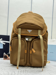 PRADA 25S RE-EDITION 1978 RE-NYLON BACKPACK 52 IN BROWN SILVER HARDWARE