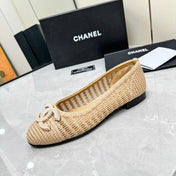 BALLET FLAT 10 MM IN BEIGE RAFFIA