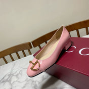 GUCCI 26S HORSEBIT BALLET FLATS IN PINK CALFSKIN