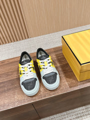FENDI MATCH TRAINER IN MULTICOLOR CALFSKIN AND HIGH-DENSIITY FABRIC