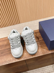 BY ERL B9S SKATER SNEAKER IN PALE GRAY CANNAGE LAMBSKIN