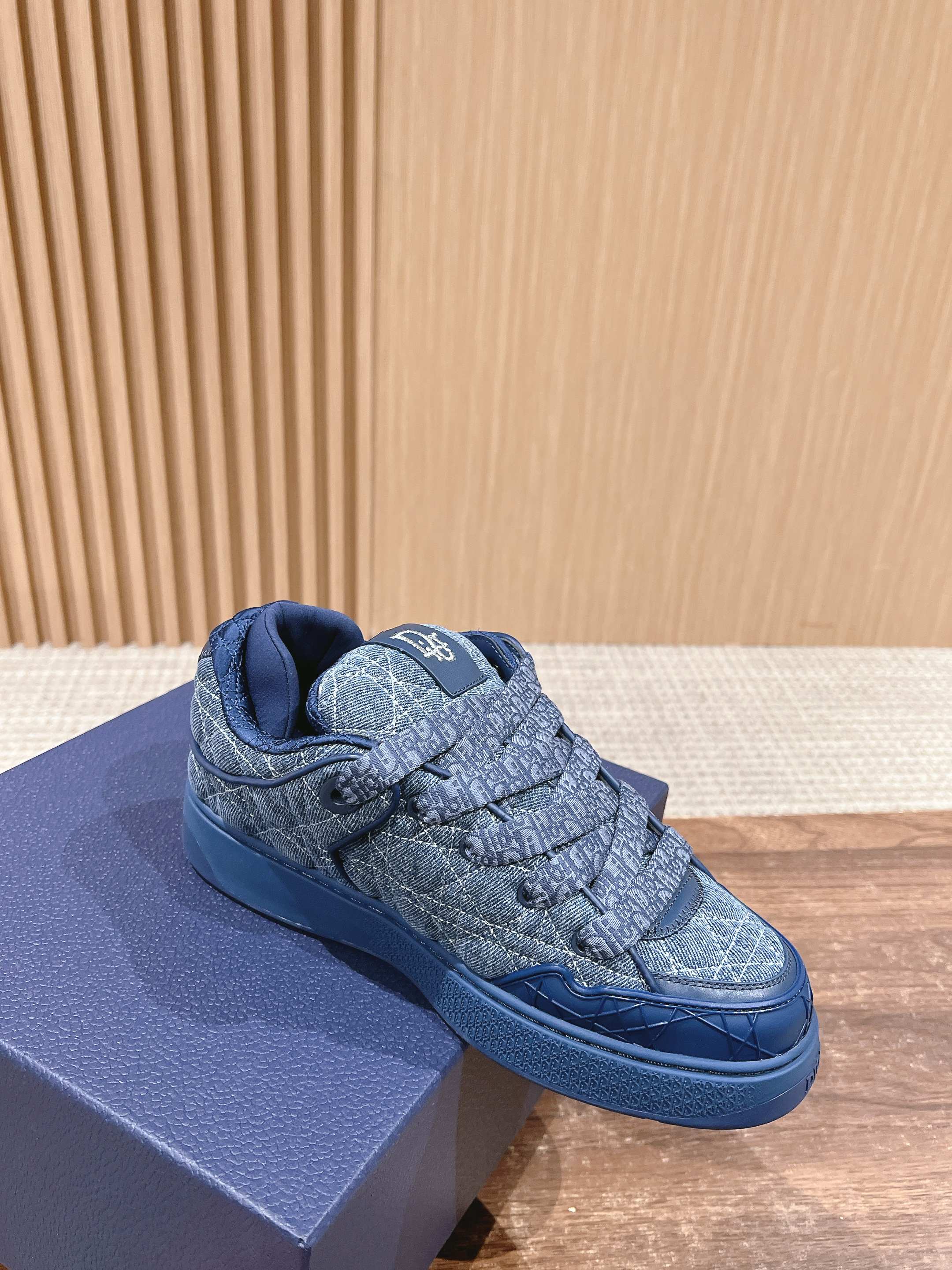 BY ERL B9S SKATER SNEAKER IN COBALT BLUE CANNAGE FABRIC