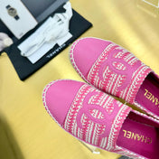 CC ESPADRILLES PLATFORM 25S IN PINK TWEED MIX CALFSKIN
