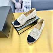 CC ESPADRILLES PLATFORM IN MOSSY BROWN MIX BLACK PATTERN FABRIC