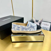 CC ESPADRILLES PLATFORM IN BLUE MIX BLACK FABRIC
