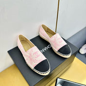CC ESPADRILLES PLATFORM IN LIGHT PINK MIX BLACK FABRIC
