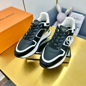 NEO RUN AWAY SNEAKER IN BLACK MIX WHITE CALFSKIN