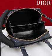 MONTAIGNE MINI DOCTOR BAG 20 IN BLACK MONOGRAM OBLIQUE JACQUARD MIX CALFSKIN