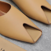 ALAIA FLAT MULE IN SEPIA TAN LAMBSKIN