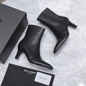 YSL 25S ANKLE BOOTS 70 MM IN BLACK LAMBSKIN