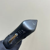 PADLOCK 10 CM ANKLE BOOTS IN BLACK CROCODILE-EMBOSSED CALFSKIN