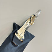 HIGH-HEELED SANDAL IN BLACK SMOOTH CALFSKIN