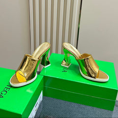 HIGH MULE 95 MM IN GOLD CALFSKIN