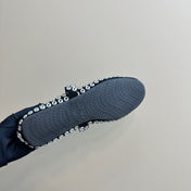 BALLET FLATS IN GLASS EYELET SUEDE GOATSKIN WHITE