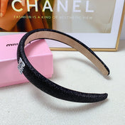 HEADBAND IN BLACK GLITTER FABRIC 174109
