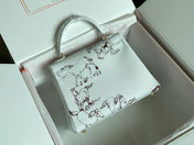 BIRKIN 25 BAG IN WHITE CALFSKIN WITH COLORFUL STICKER 228763