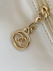 SHOPPING BAG 38 IN WHITE BLUE AND YELLOW CANVAS