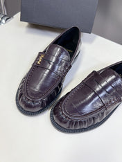YSL 25S SAINT LAURENT LOAFERS IN DUSTY PLUM CALFSKIN