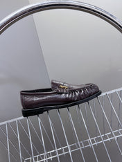 YSL 25S SAINT LAURENT LOAFERS IN DUSTY PLUM CALFSKIN