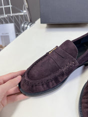 YSL 25S SAINT LAURENT LOAFERS IN DUSTY PLUM SUEDE