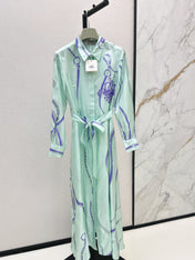 HERMES 25S LONG SILK DRESS 022
