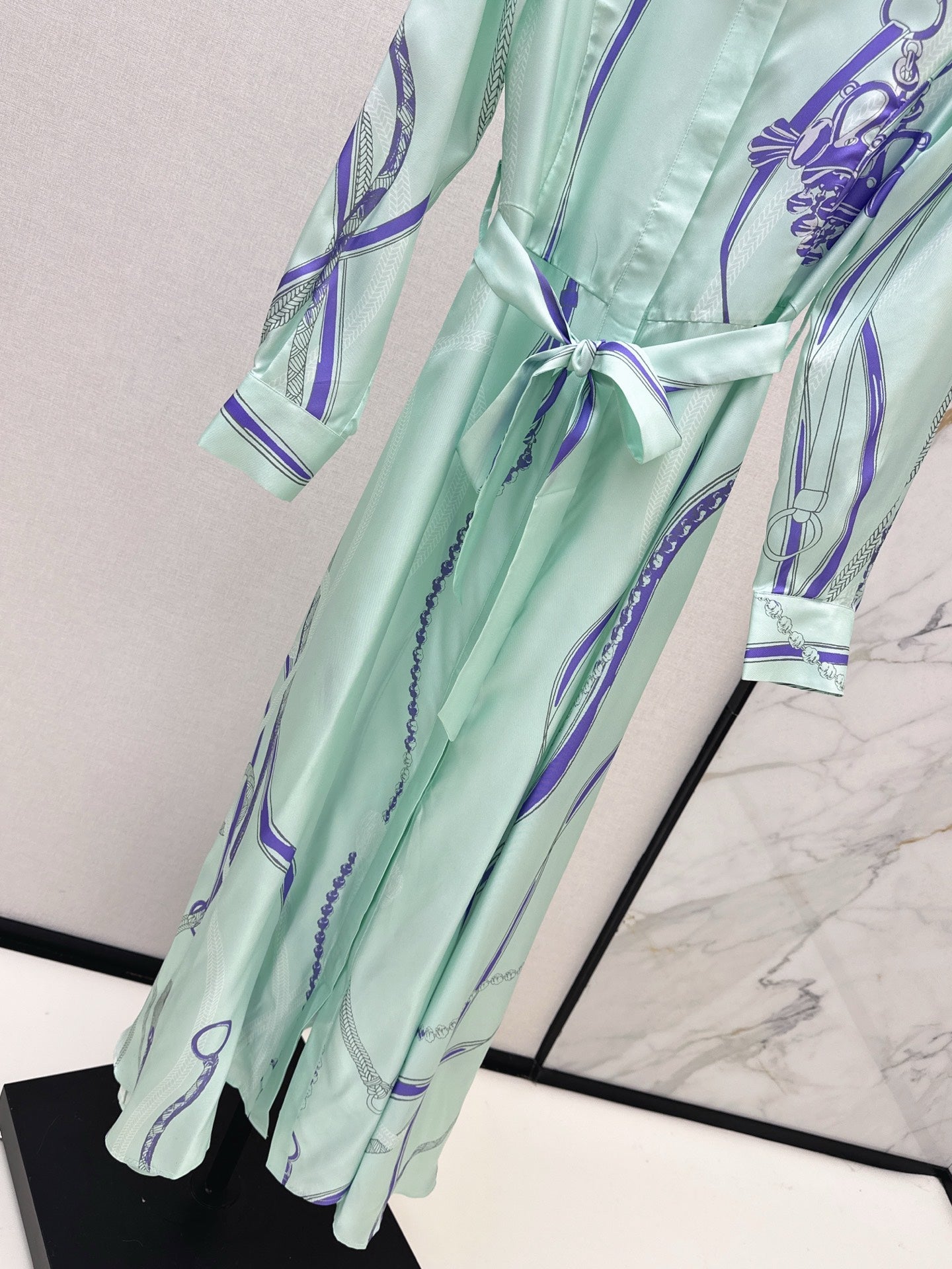 HERMES 25S LONG SILK DRESS 022