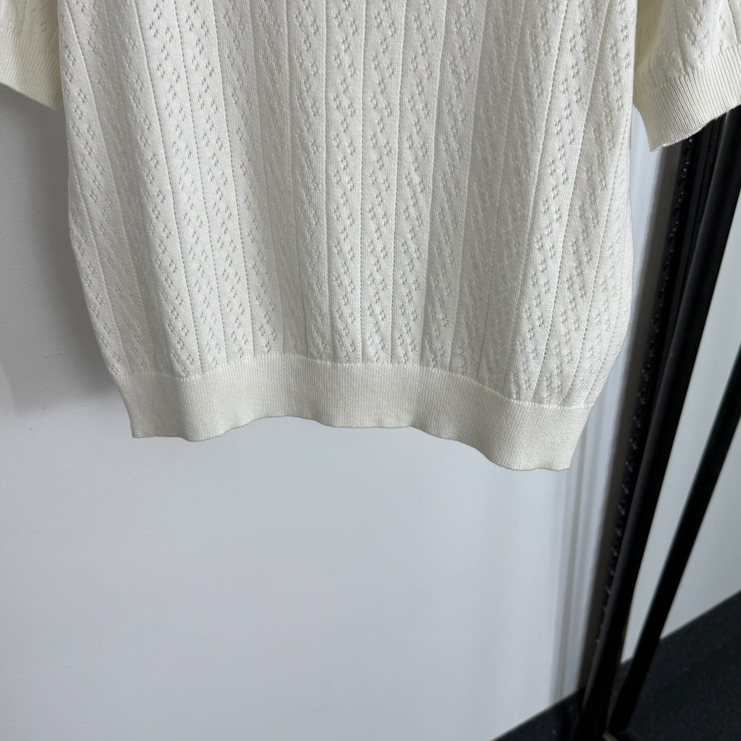 MIUMIU SHORT-SLEEVE KNIT TOP STYLE 397