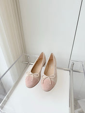 BALLET FLAT IN LIGHT PINK MIX PALE GRAY SUEDE