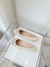 BALLET FLAT IN DOVE GRAY MIX PALE YELLOW SUEDE