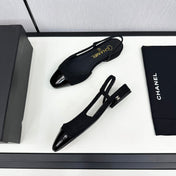 SLINGBACK BLACK TWEED AND CALFSKIN