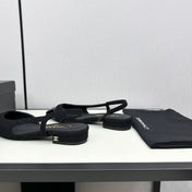 SLINGBACK BLACK TWEED AND CALFSKIN