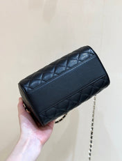 CHANEL 25S MINI BOWLING BAG 18 IN BLACK CALFSKIN GOLD HARDWARE